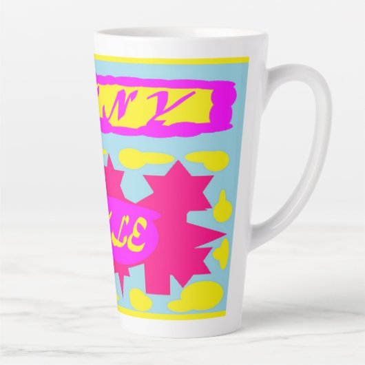Sun Sunny Shining Heldere kleuren Latte Mok (Rechts)