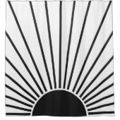 Sun Sunrise Black en White Abstract Sunshine Douchegordijn (Voorkant)