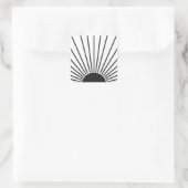 Sun Sunrise Black en White Abstract Sunshine Vierkante Sticker (Tas)