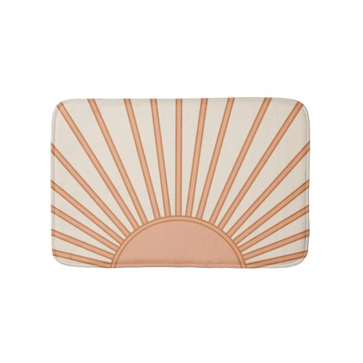 Sun Sunrise Earth Tones Terracotta Retro Sunshine Badmat (Voorkant)