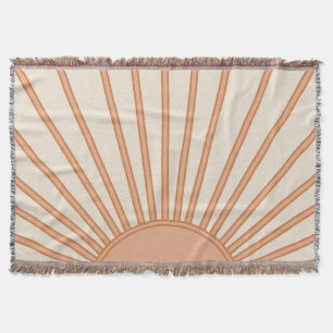 Sun Sunrise Earth Tones Terracotta Retro Sunshine Deken