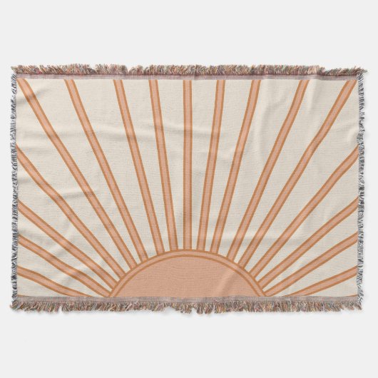 Sun Sunrise Earth Tones Terracotta Retro Sunshine Deken (Voorkant)