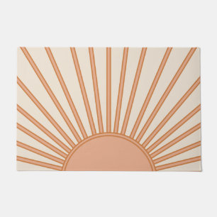 Sun Sunrise Earth Tones Terracotta Retro Sunshine Deurmat
