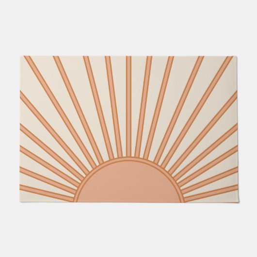 Sun Sunrise Earth Tones Terracotta Retro Sunshine Deurmat (Voorkant)