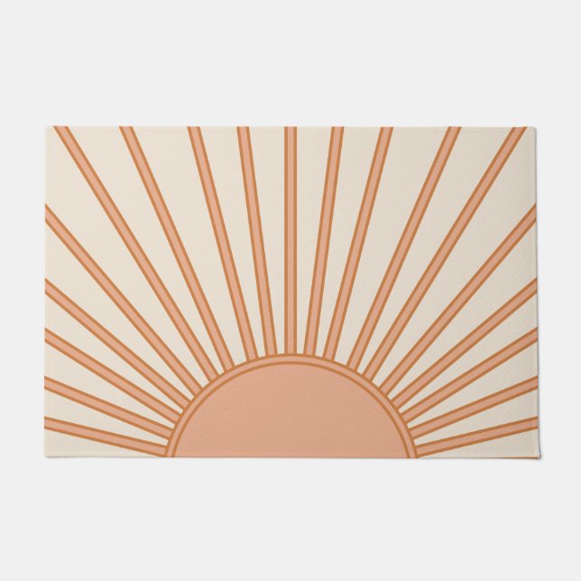 Sun Sunrise Earth Tones Terracotta Retro Sunshine Deurmat (Voorkant)
