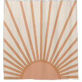 Sun Sunrise Earth Tones Terracotta Retro Sunshine Douchegordijn (Voorkant)