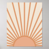 Sun Sunrise Earth Tones Terracotta Retro Sunshine Poster (Voorkant)