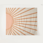 Sun Sunrise Earth Tones Terracotta Retro Sunshine Wandkleed (Voorkant (horizontaal))