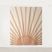 Sun Sunrise Earth Tones Terracotta Retro Sunshine Wandkleed (Voorkant)