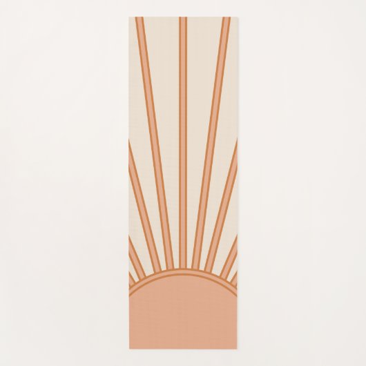 Sun Sunrise Earth Tones Terracotta Retro Sunshine Yogamat (Voorkant)