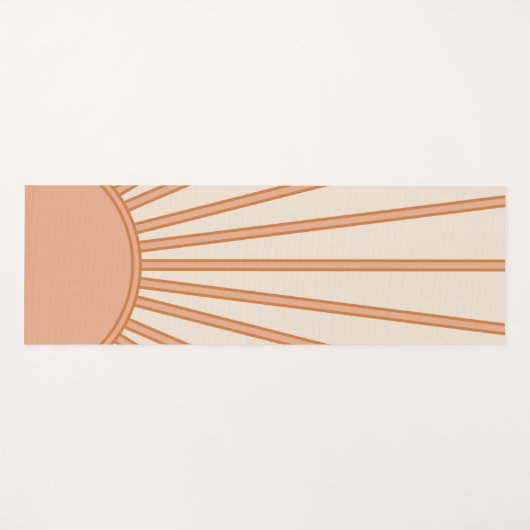 Sun Sunrise Earth Tones Terracotta Retro Sunshine Yogamat (Voorkant (horizontaal))