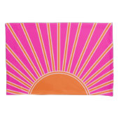 Sun Sunrise Hot Pink en Oranje Preppy Sunshine Kussensloop (Voorkant)