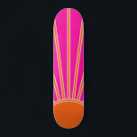 Sun Sunrise Hot Pink en Oranje Preppy Sunshine Persoonlijk Skateboard<br><div class="desc">Sun Print - hot roze en oranje - Sunshine,  Modern Abstracte Geometric Sunrise.</div>