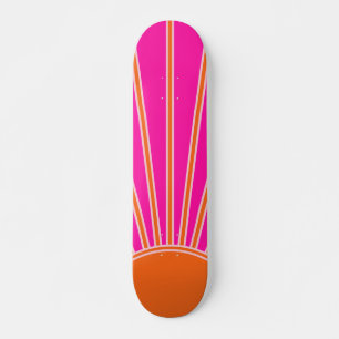Sun Sunrise Hot Pink en Oranje Preppy Sunshine Persoonlijk Skateboard
