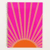 Sun Sunrise Hot Pink en Oranje Preppy Sunshine Planner (Voorkant)