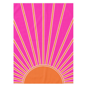 Sun Sunrise Hot Pink en Oranje Preppy Sunshine Tafelkleed
