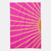 Sun Sunrise Hot Pink en Oranje Preppy Sunshine Theedoek (Verticaal)