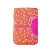 Sun Sunrise Oranje en Hot Pink Preppy Sunshine Badmat (Voorkant Verticaal)