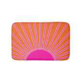 Sun Sunrise Oranje en Hot Pink Preppy Sunshine Badmat (Voorkant)