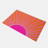 Sun Sunrise Oranje en Hot Pink Preppy Sunshine Deurmat (Schuin)
