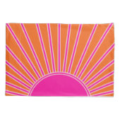 Sun Sunrise Oranje en Hot Pink Preppy Sunshine Kussensloop (Achterkant)