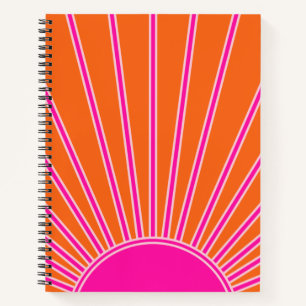 Sun Sunrise Oranje en Hot Pink Preppy Sunshine Notitieboek