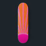 Sun Sunrise Oranje en Hot Pink Preppy Sunshine Persoonlijk Skateboard<br><div class="desc">Sun Print - hot roze en oranje - Sunshine,  Modern Abstracte Geometric Sunrise.</div>