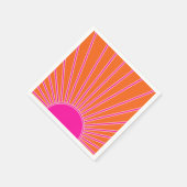 Sun Sunrise Oranje en Hot Pink Preppy Sunshine Servet (Hoek)