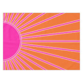 Sun Sunrise Oranje en Hot Pink Preppy Sunshine Tafelkleed (Voorkant (Horizontaal))