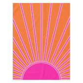 Sun Sunrise Oranje en Hot Pink Preppy Sunshine Tafelkleed (Voorkant)