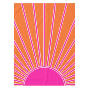 Sun Sunrise Oranje en Hot Pink Preppy Sunshine Tafelkleed