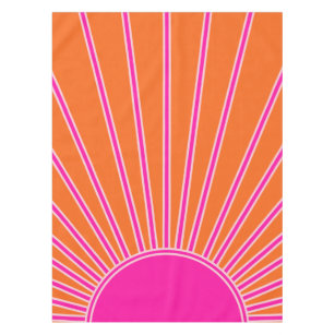 Sun Sunrise Oranje en Hot Pink Preppy Sunshine Tafelkleed