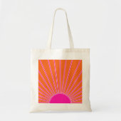 Sun Sunrise Oranje en Hot Pink Preppy Sunshine Tote Bag (Voorkant)