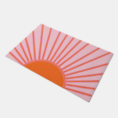 Sun Sunrise Pastel roze en Oranje zon Deurmat (Schuin)
