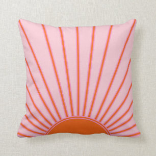 Sun Sunrise Pastel roze en Oranje zon Kussen