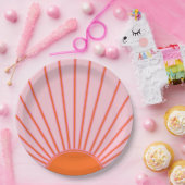 Sun Sunrise Pastel roze en Oranje zon Papieren Bordje (Feest)