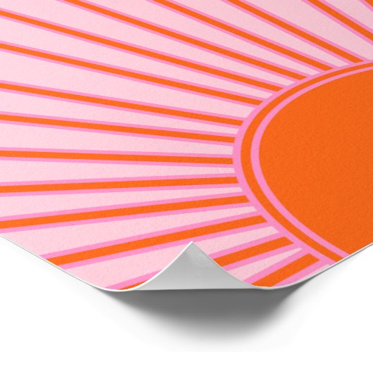 Sun Sunrise Pastel roze en Oranje zon Poster (Hoek)