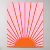 Sun Sunrise Pastel roze en Oranje zon Poster (Voorkant)