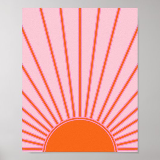 Sun Sunrise Pastel roze en Oranje zon Poster (Voorkant)