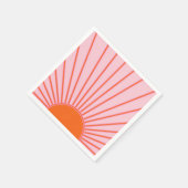 Sun Sunrise Pastel roze en Oranje zon Servet (Hoek)