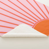 Sun Sunrise Pastel roze en Oranje zon Sherpa Deken (3/4)