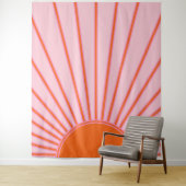 Sun Sunrise Pastel roze en Oranje zon Wandkleed (In situ)