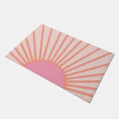 Sun Sunrise Pink Abstract Retro Sunshine Deurmat (Schuin)