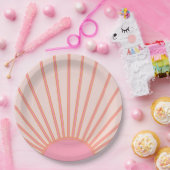 Sun Sunrise Pink Abstract Retro Sunshine Papieren Bordje (Feest)