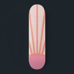 Sun Sunrise Pink Abstract Retro Sunshine Persoonlijk Skateboard<br><div class="desc">Roze Sun Print - Zonnezonnige,  moderne Abstracte geometrische zonnestraling.</div>