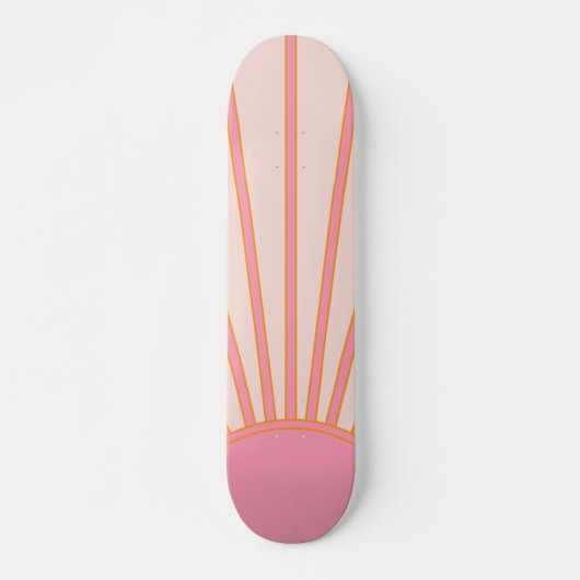 Sun Sunrise Pink Abstract Retro Sunshine Persoonlijk Skateboard (Voorkant)