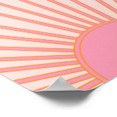 Sun Sunrise Pink Abstract Retro Sunshine Poster (Hoek)