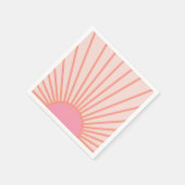 Sun Sunrise Pink Abstract Retro Sunshine Servet (Hoek)