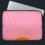 Sun Sunrise roze en Oranje  Boho Sunshine Laptop Sleeve<br><div class="desc">Sun Print - roze en oranje - zonneschijn,  moderne Abstracte geometrische zonnestraling.</div>