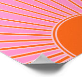Sun Sunrise roze en Oranje  Boho Sunshine Poster (Hoek)